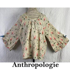 Anthropologie HD In Paris Floral Blouse Boho Oversize